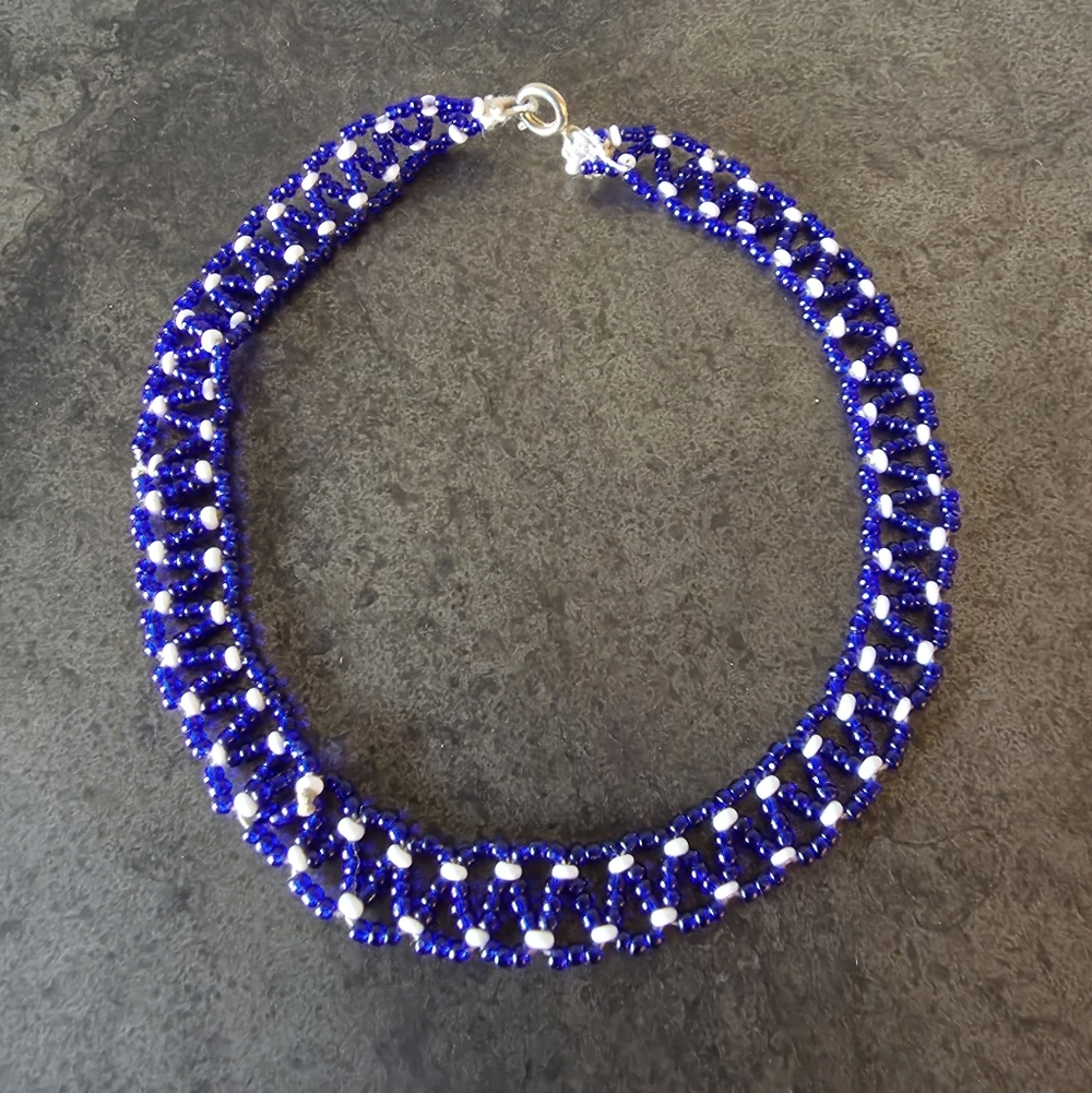 Beaded Choker Necklace From Mexico *Very Small- Check Measurements*